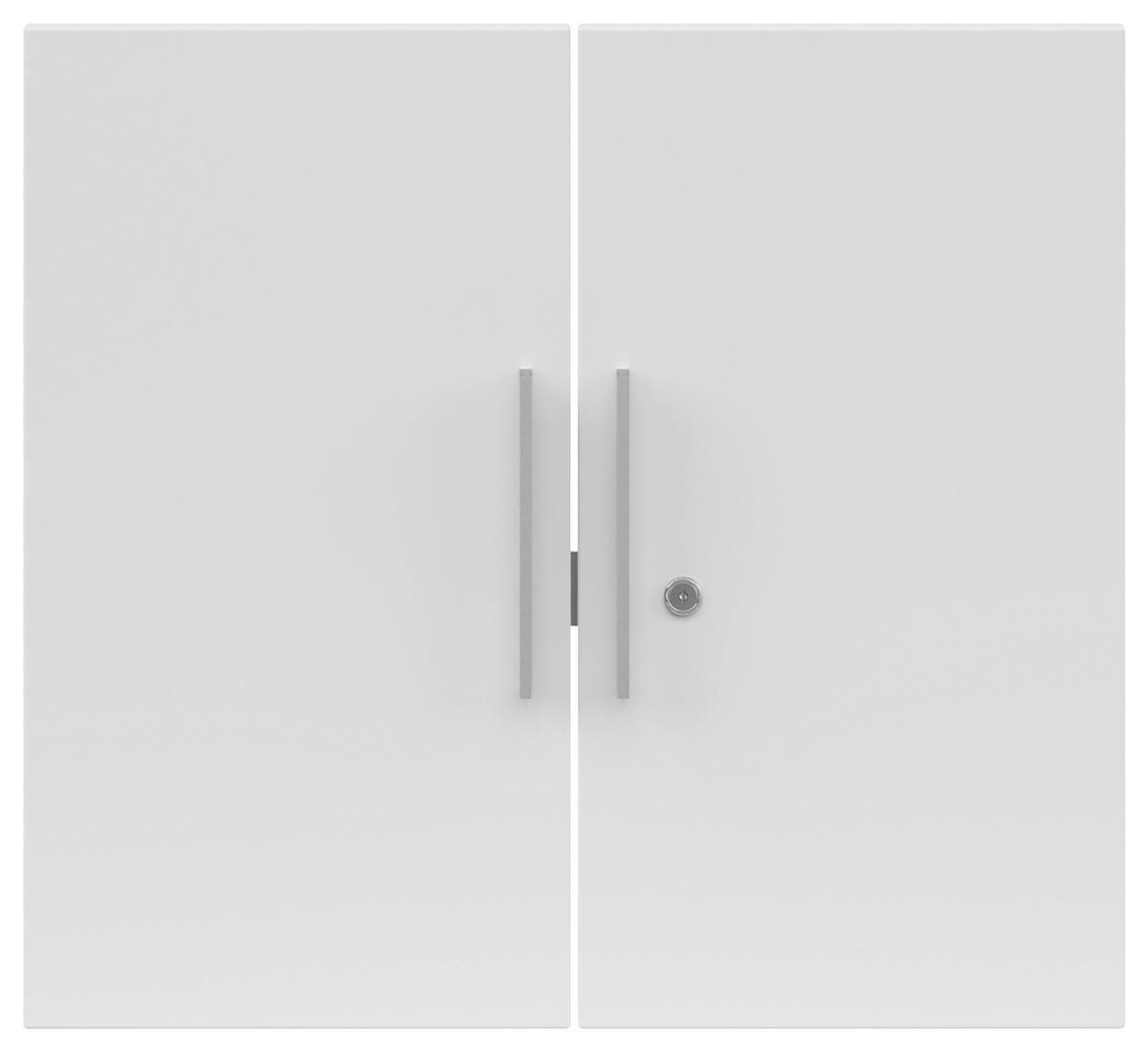 TÜRENSET 75,5/67,4/1,6 cm   - Weiss Hochglanz/Silberfarben, Konventionell, Holzwerkstoff/Metall (75,5/67,4/1,6cm) - Voleo
