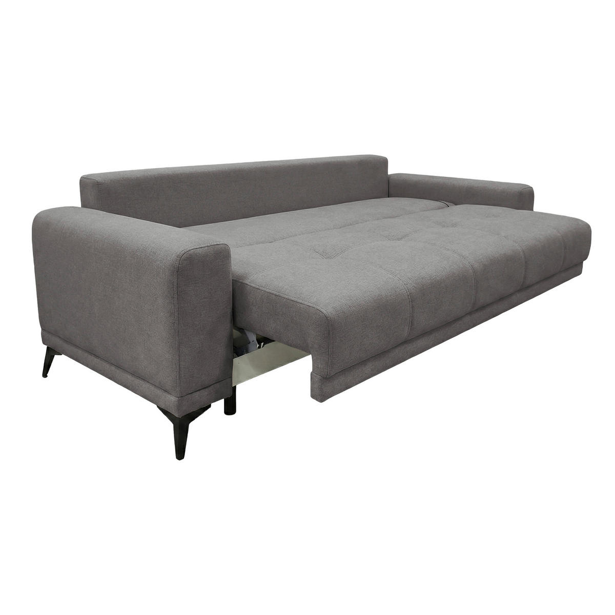SCHLAFSOFA GRANDE in Chenille Dunkelgrau  - Dunkelgrau/Schwarz, Design, Textil/Metall (238/83/98cm) - MID.YOU