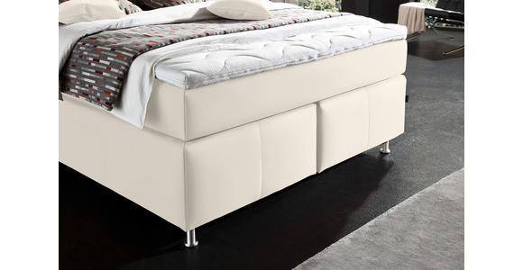 BOXSPRINGBETT 140/200 cm  in Creme  - Creme/Alufarben, KONVENTIONELL, Textil/Metall (140/200cm) - Dieter Knoll