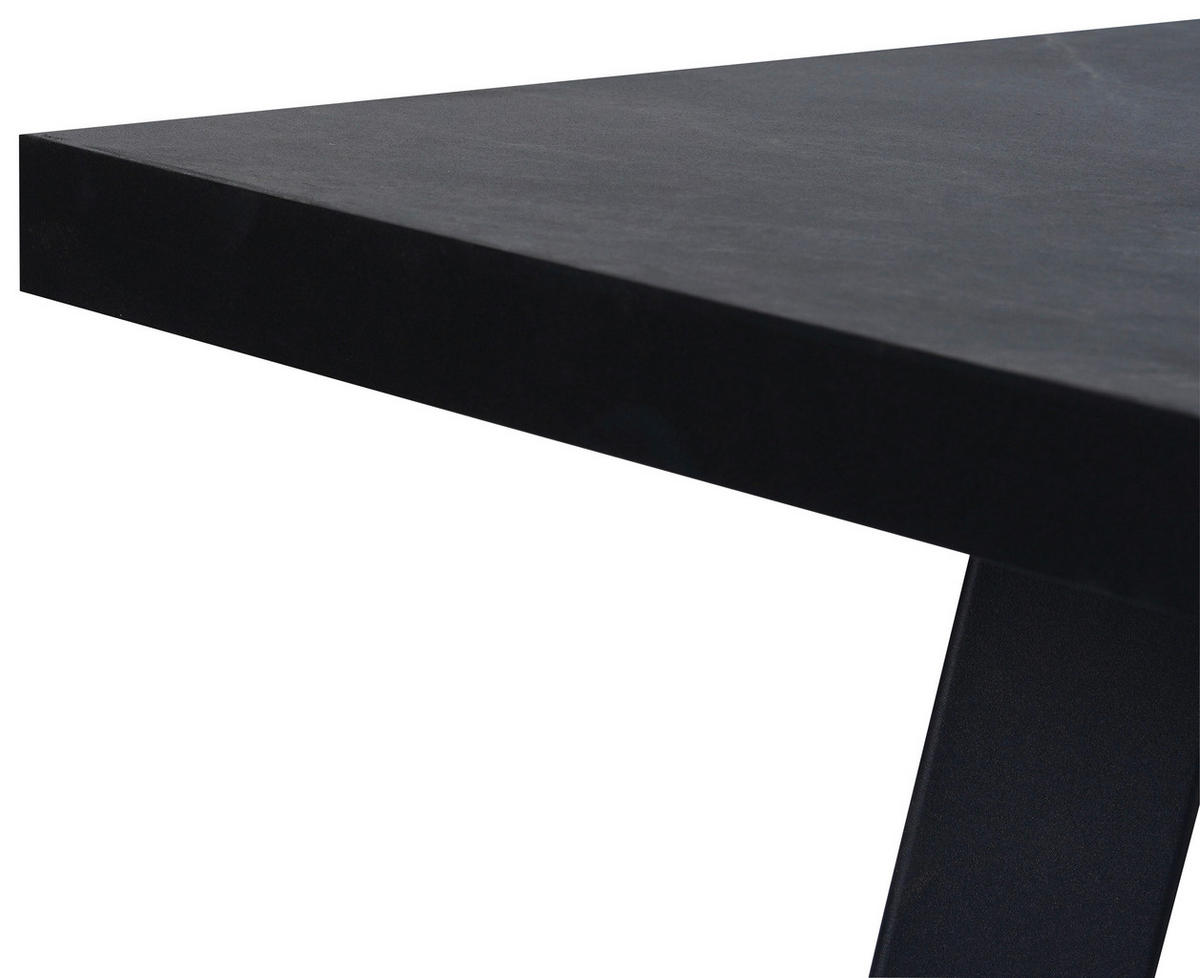 ESSTISCH Grau, Schwarz rechteckig  ausziehbar  - Schwarz/Grau, Design, Holzwerkstoff/Metall (120-160/80/76cm) - Ti'me