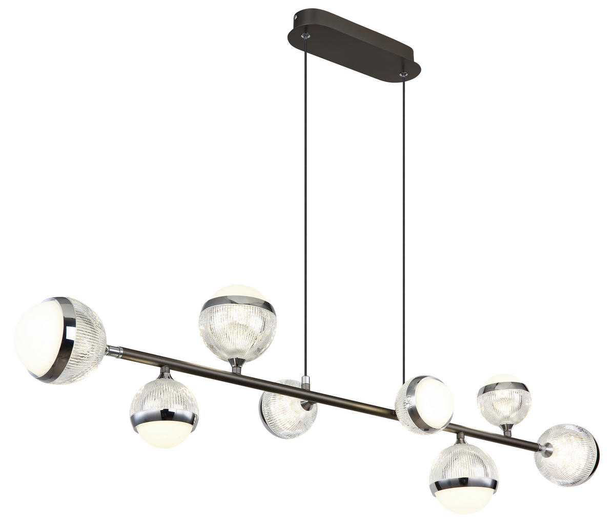 LED-HÄNGELEUCHTE 109/24/120 cm  - Klar/Chromfarben, KONVENTIONELL, Kunststoff/Metall (109/24/120cm) - Globo