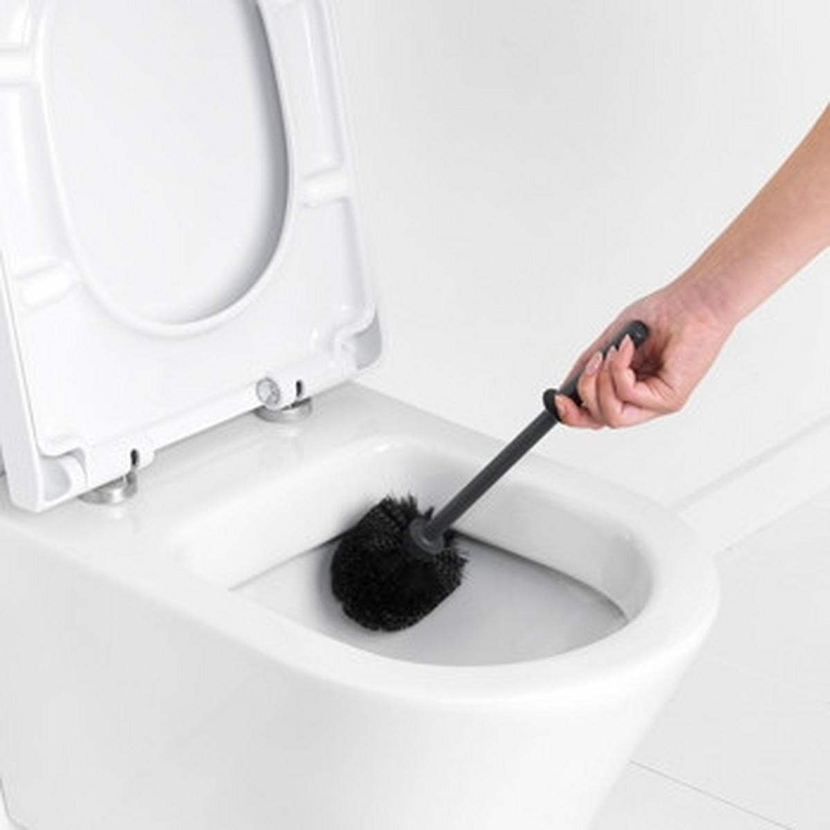 WC-GARNITURA S ŠČETKO - barve nerjavečega jekla/črna, Basics, kovina/umetna masa (12/42/12cm) - Brabantia