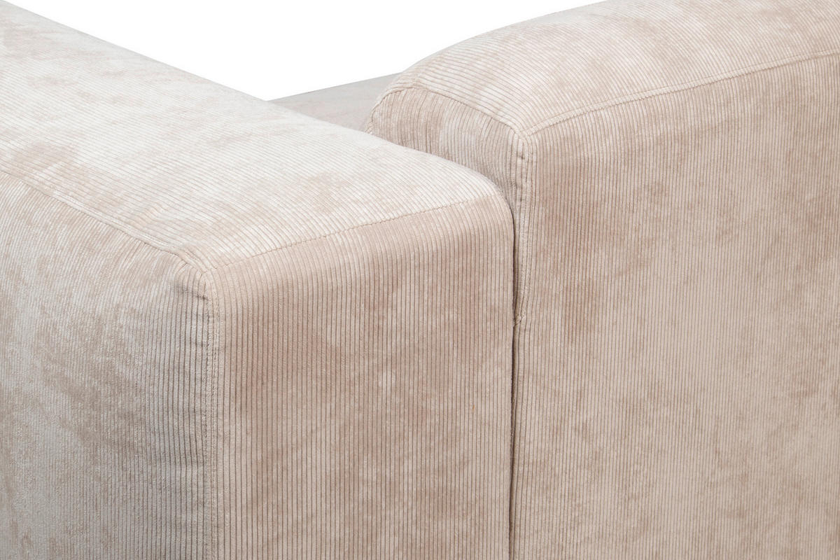 ECKSOFA in Cord Beige  170/343 cm  - Beige/Schwarz, Design, Kunststoff/Textil (170/343cm) - MID.YOU