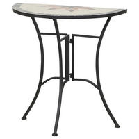 GARTENTISCH Keramik Multicolor, Schwarz formgebogen  - Multicolor/Schwarz, MODERN, Keramik/Metall (70/35,5/71cm) - Siena Garden