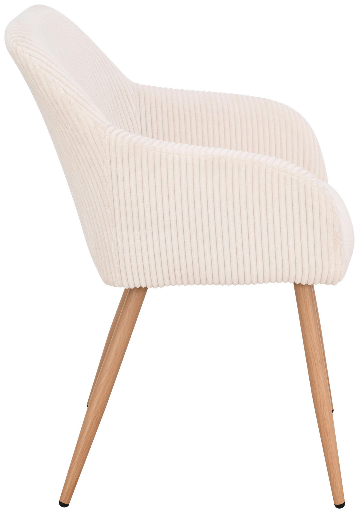 ARMLEHNSTUHL  in Eisen Cord  - Eichefarben/Beige, Trend, Holz/Textil (55/84/60cm) - Livetastic