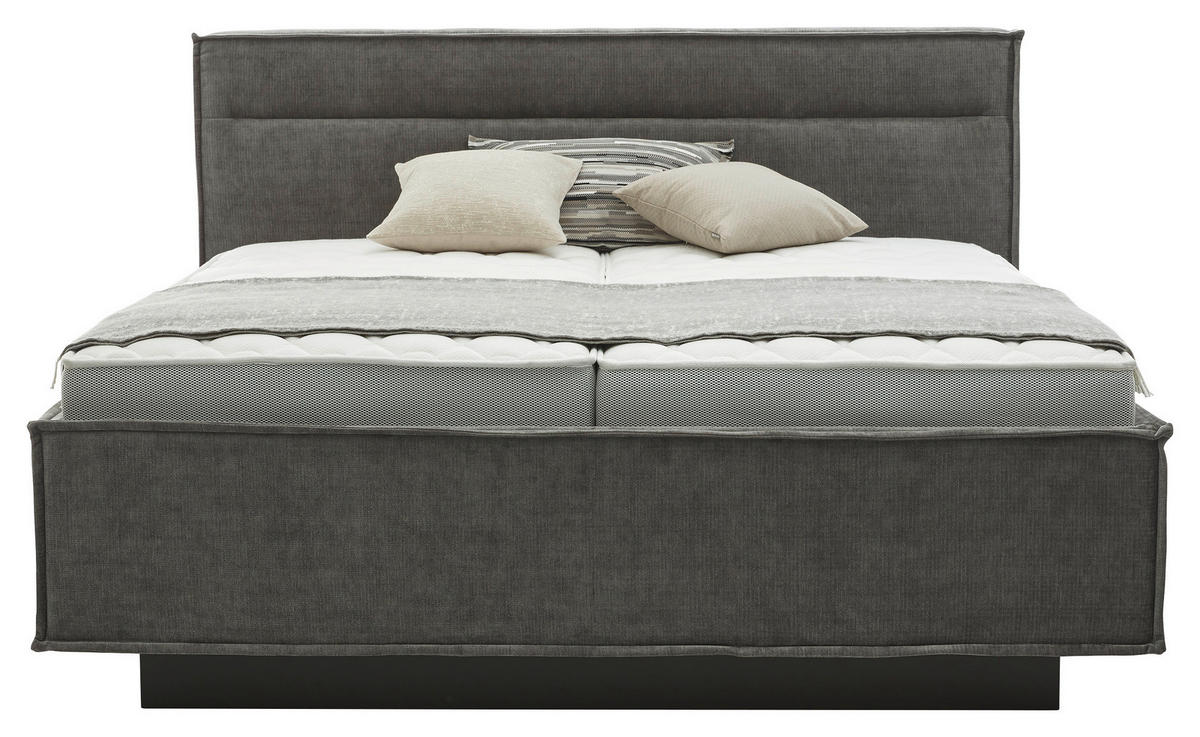 POLSTERBETT gepolstertes Kopfteil, Bettkasten, Lattenroste, Matratzen 180/200 cm  in Grau  - Weiß/Grau, Design, Textil (180/200cm) - Musterring