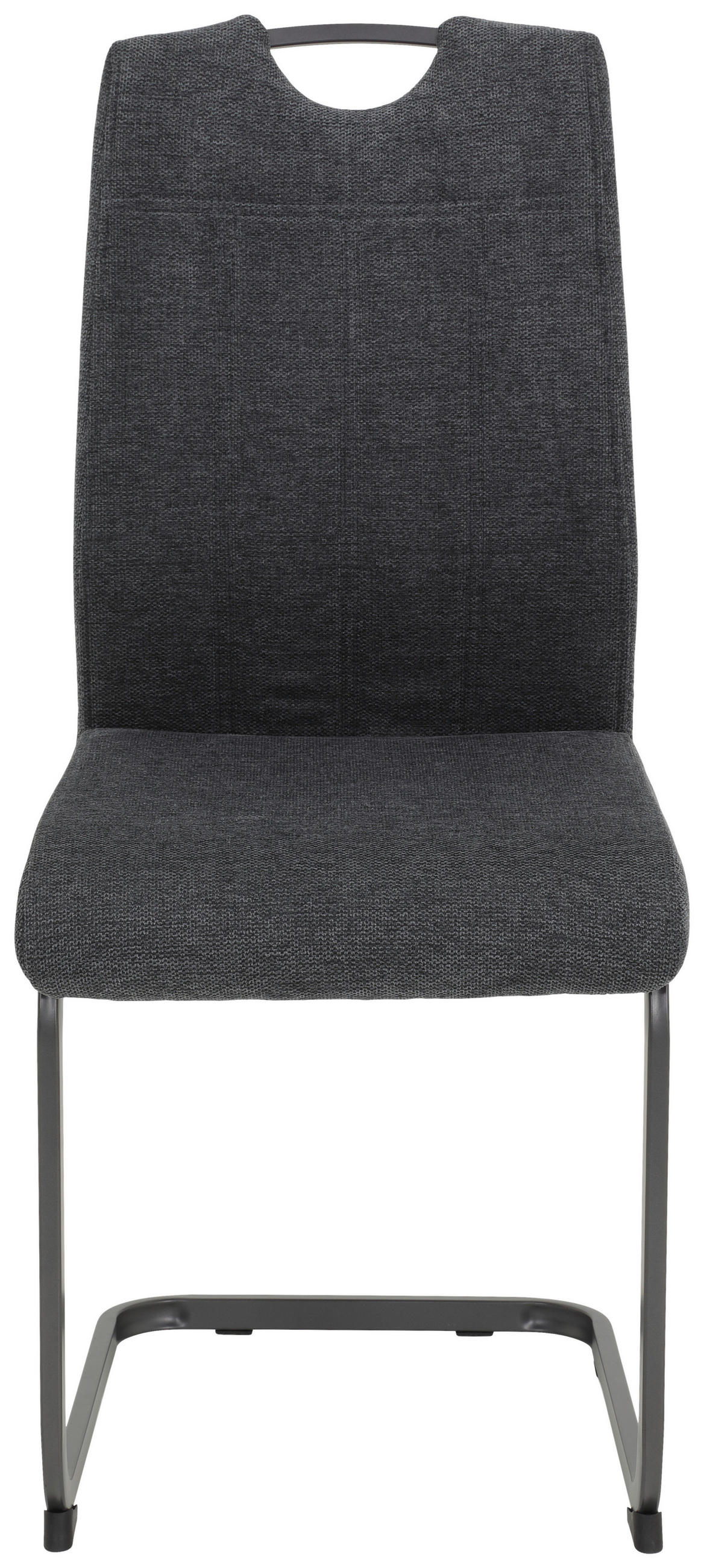 SCHWINGSTUHL-SET 4 Stück  in Stahl Webstoff  - Anthrazit/Grau, MODERN, Textil/Metall (44/100/59cm) - MID.YOU