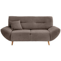 2-SITZER-SOFA in Bouclé Taupe  - Taupe/Wildeiche, KONVENTIONELL, Holz/Textil (173/81/90cm) - MID.YOU