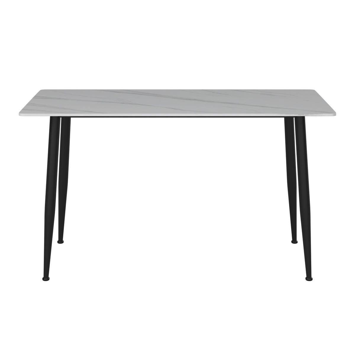 ESSTISCH in Keramik, Metall  - Weiß Hochglanz/Schwarz, Design, Keramik/Metall (140/76/80cm) - P & B