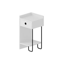 NACHTTISCH 32/61/30 cm, Weiss,  - Weiss, Design, Holzwerkstoff/Metall (32/61/30cm) - Livetastic