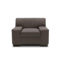 SESSEL Webstoff Graubraun    - Wengefarben/Graubraun, Design, Holz/Textil (101/74/85cm) - MID.YOU