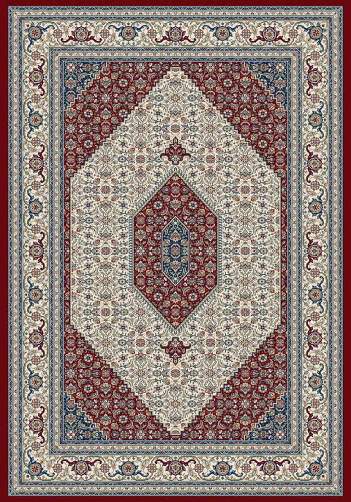 WEBTEPPICH 133/195 cm Ferrara Creme, Rot, Dunkelblau  - Rot/Creme, LIFESTYLE, Textil (133/195cm) - Novel