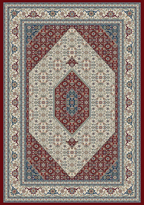 Novel Webteppich Ferrara Creme, Rot, Dunkelblau 160x230 cm