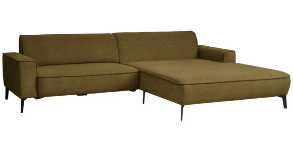 ECKSOFA  in Flachgewebe Khaki  285/190 cm  - Khaki/Schwarz, Design, Textil/Metall (285/190cm) - Johann Jakob