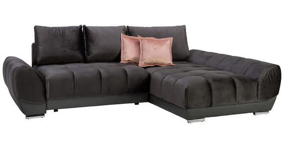 ECKSOFA in Braun, Grau  - Pink/Braun, MODERN, Textil/Metall (290/192cm) - Carryhome