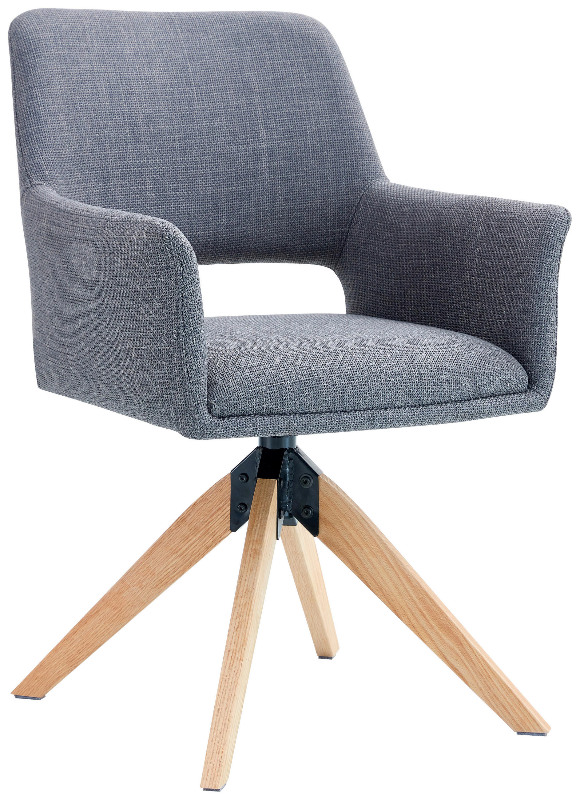 ARMLEHNSTUHL  in Eisen Webstoff  - Naturfarben/Grau, LIFESTYLE, Holz/Textil (62/87/60cm) - MID.YOU