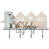 ŠATNÍ HÁČEK - černá/přírodní barvy, Basics, kov/dřevo (45/13/29cm) - My Baby Lou