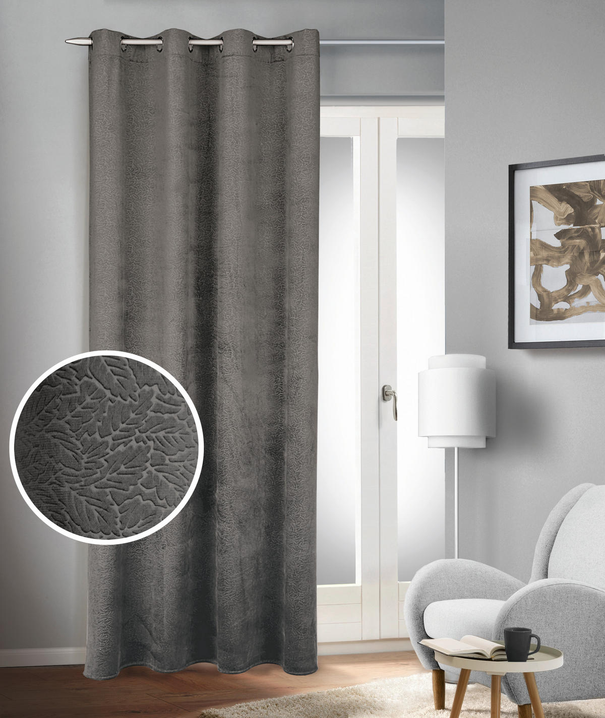 FERTIGVORHANG  blickdicht  135/245 cm   - Dunkelgrau, Basics, Textil (135/245cm)