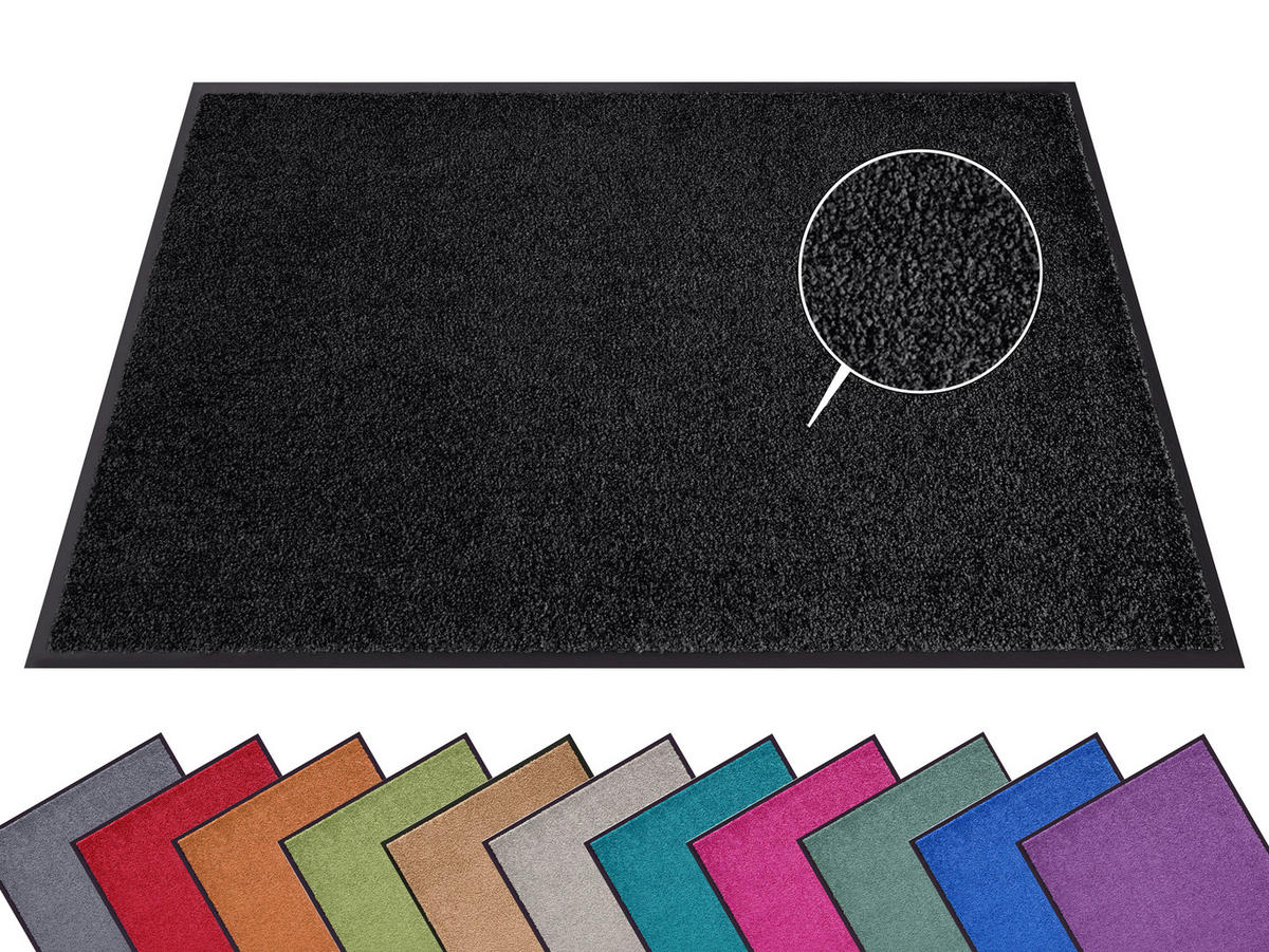 SCHMUTZFANGMATTE  90/150 cm  Schwarz  - Schwarz, Basics, Kunststoff/Textil (90/150cm)