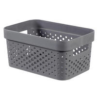 TÁROLÓDOBOZ 26/17.5/12.3 cm  - szürke, Basics, műanyag (26/17.5/12.3cm)