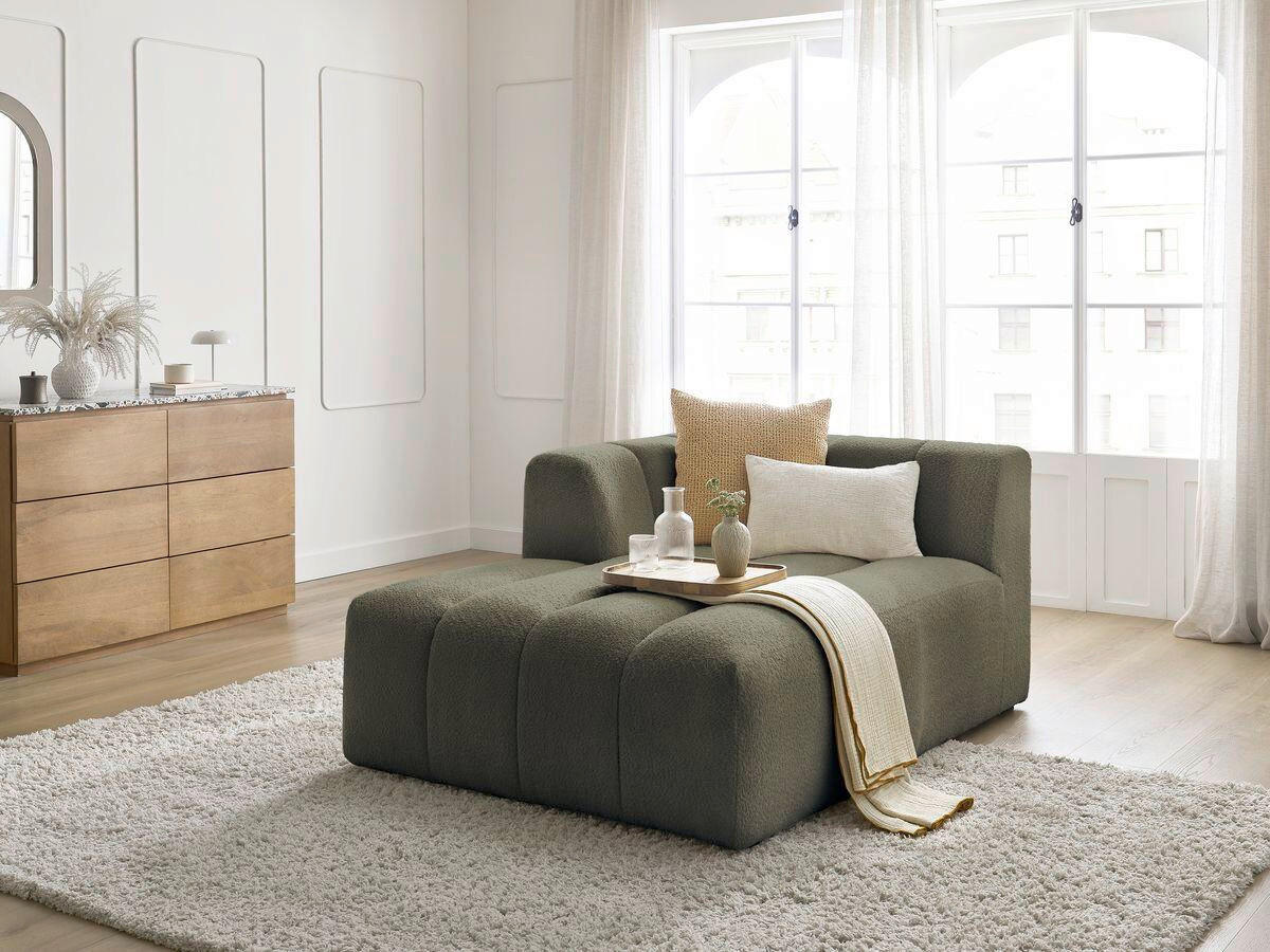 SOFAELEMENT ANNECY Bouclé Grün  - Schwarz/Grün, MODERN, Kunststoff/Textil (120/72/170cm)