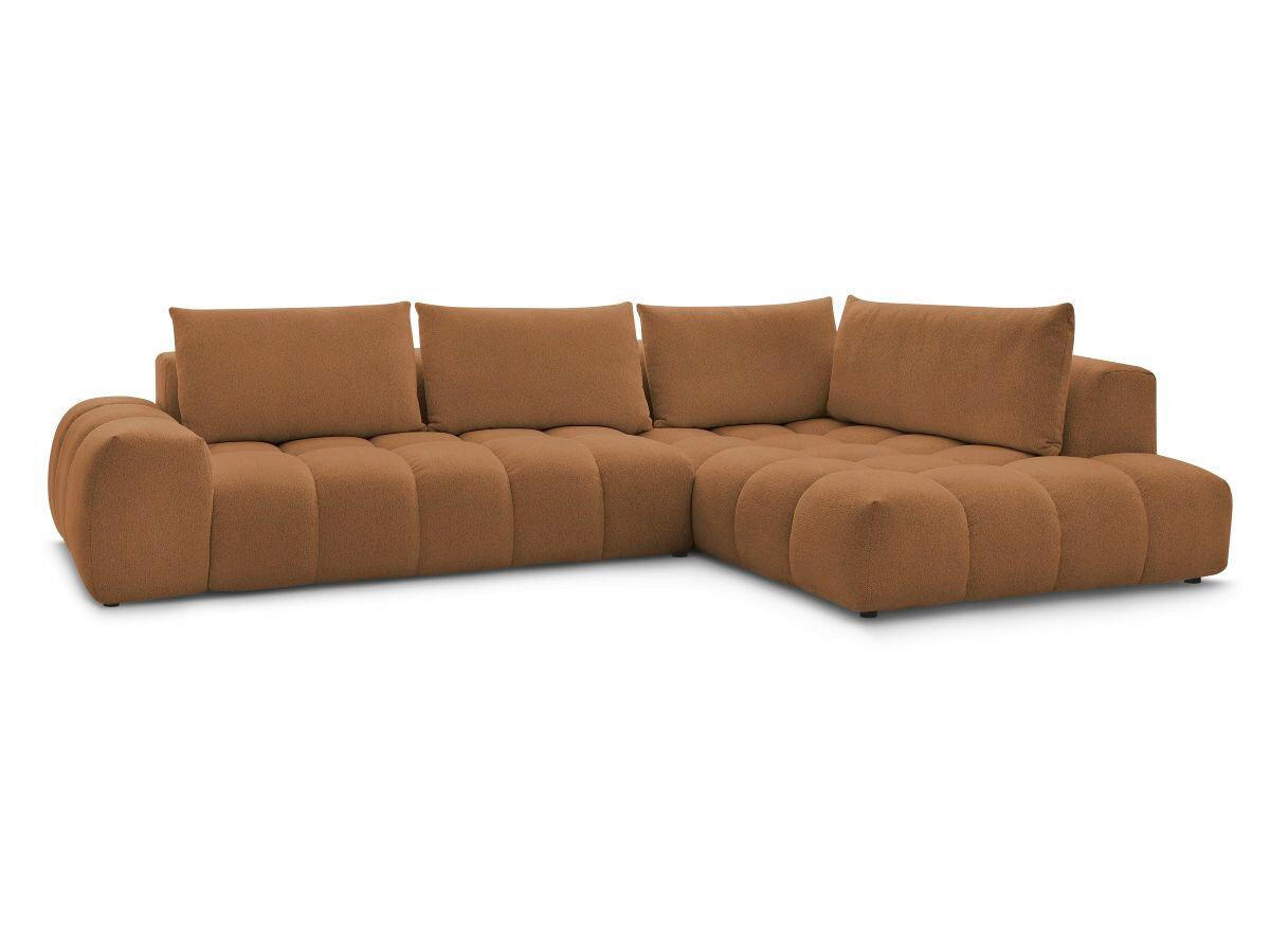 ECKSOFA Ottomane rechts  EVEREST Orange Flachgewebe  - Schwarz/Orange, MODERN, Kunststoff/Textil (352/210cm) - Livetastic