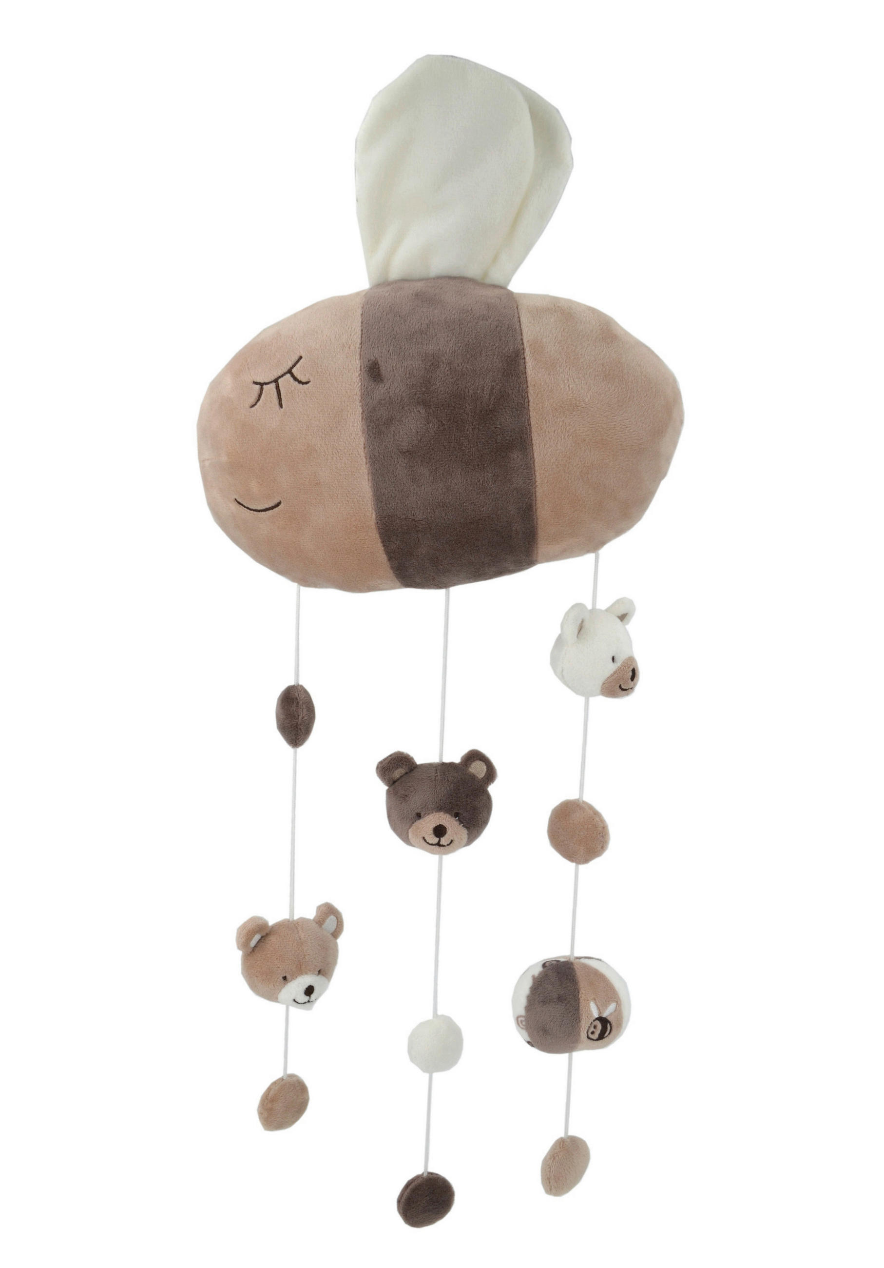ZÁVĚSNÁ DEKORACE - krémová/hnědá, Basics, textil (25/32cm) - Patinio