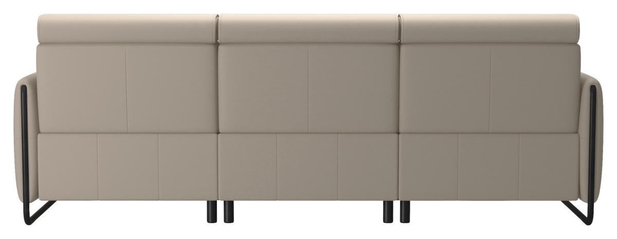 ECKSOFA in Echtleder Grau, Schwarz  - Schwarz/Grau, Natur, Leder/Metall (248/184cm) - Stressless