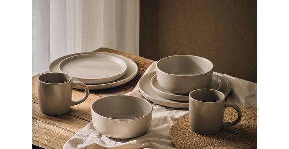 KOMBISERVICE Taupe Salerno 16-teilig 4 Personen  - Taupe, Trend, Keramik - Novel