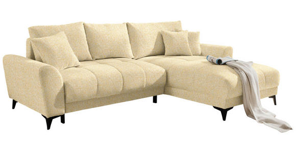 ECKSOFA  in Webstoff Hellgelb  - Hellgelb/Schwarz, MODERN, Kunststoff/Textil (281/189cm) - Carryhome