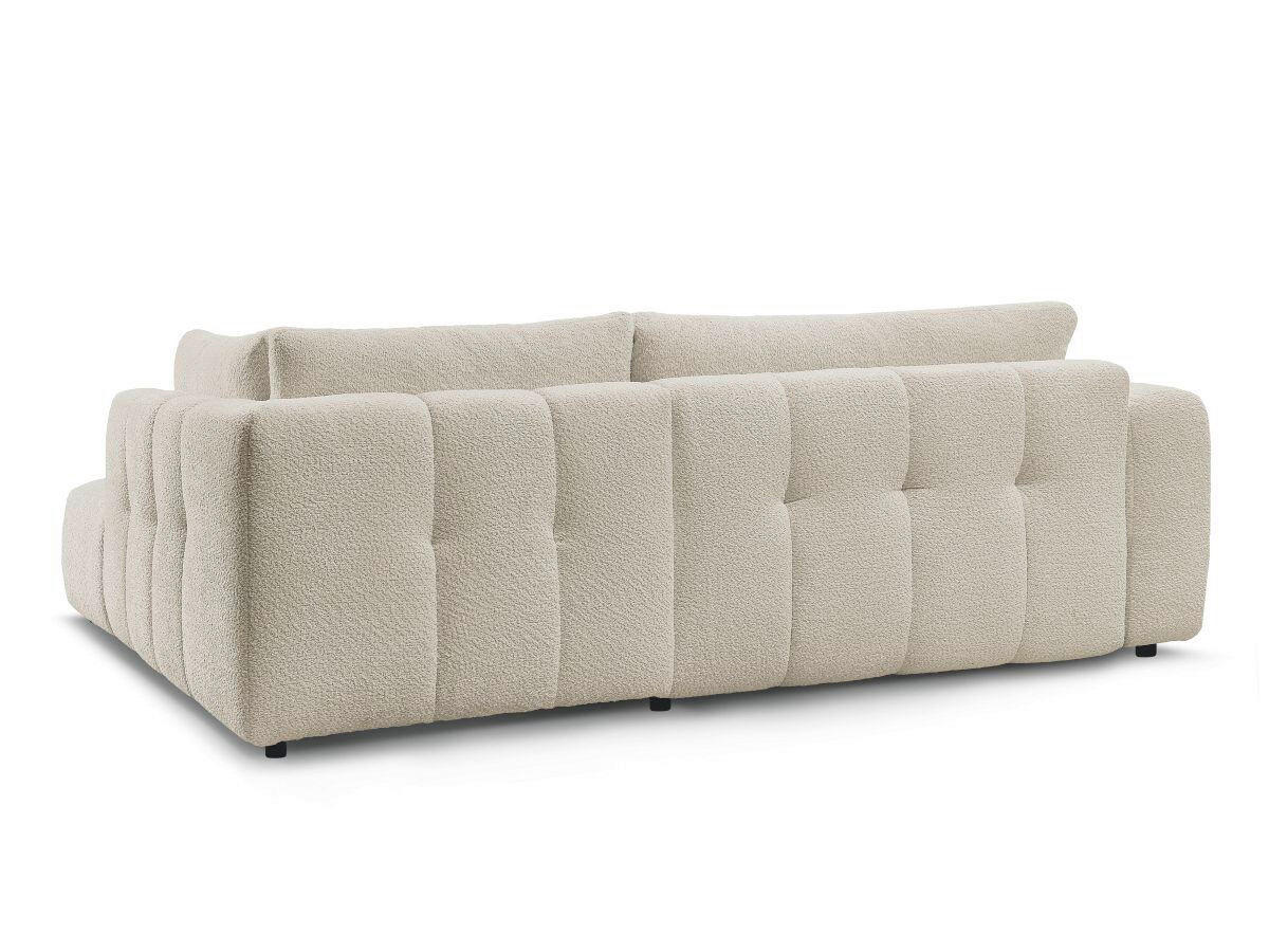 ECKSCHLAFSOFA EVEREST Bouclé Beige  inkl. Rückenkissen, Schlaffunktion  - Beige/Schwarz, MODERN, Kunststoff/Textil (282/204cm)
