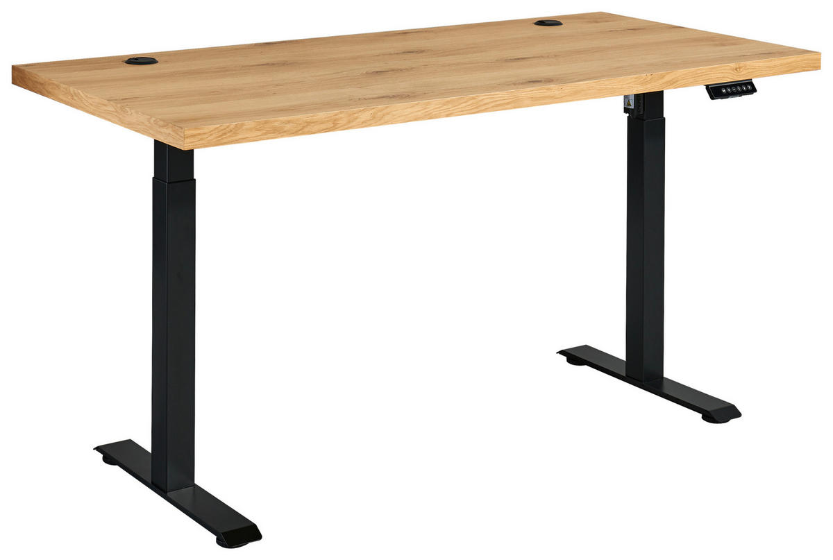 SCHREIBTISCH  in  - Schwarz, Modern, Holzwerkstoff/Metall (160/72-120/77cm) - MID.YOU