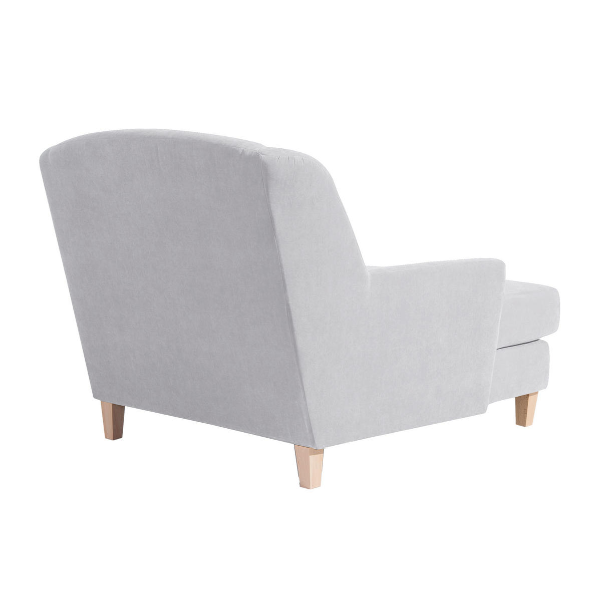 XXL-SESSEL in Velours Silberfarben  - Silberfarben/Naturfarben, Modern, Holz/Holzwerkstoff (136/107/142cm) - Max Winzer