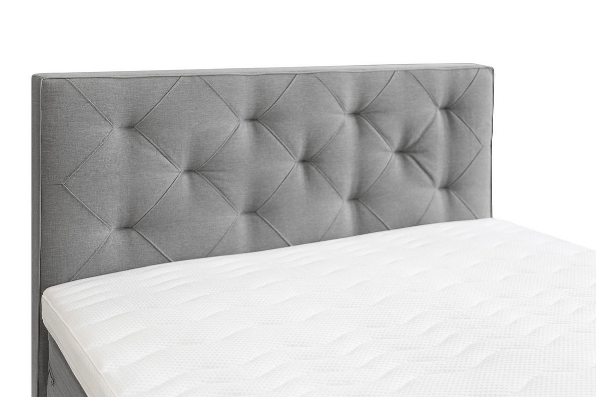 BOXSPRINGBETT 140/200 cm  in Hellgrau  - Hellgrau, KONVENTIONELL, Textil/Metall (140/200cm) - Welnova