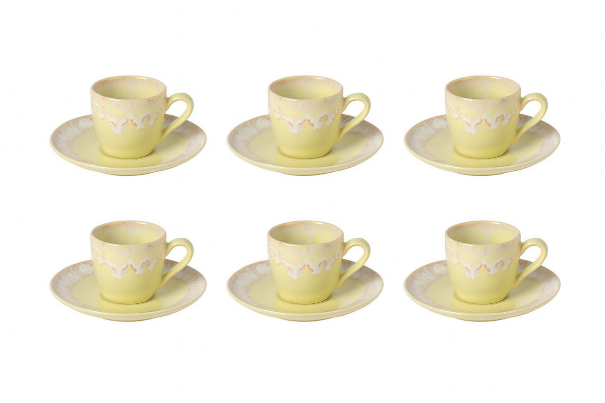 KAFFEETASSENSET 6 STÜCK TAORMINA  - Hellgelb, Basics, Keramik (200/5,6/10,9ml) - Costa Nova