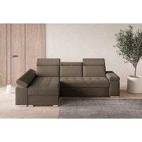 ECKSOFA TORONTO in Webstoff Braun  - Silberfarben/Braun, Design, Textil (168/260cm) - MID.YOU