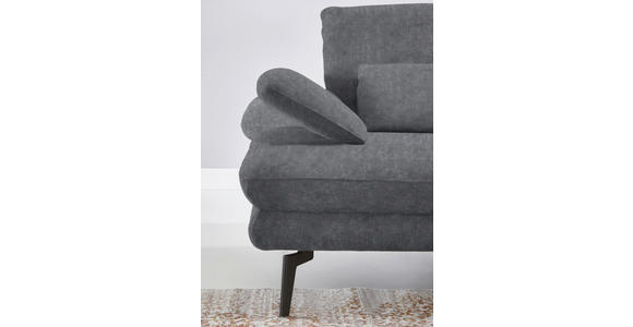 ECKSOFA in Velours Silberfarben 310/180 cm - Silberfarben/Schwarz, Design, Textil/Metall (310/180cm) - Dieter Knoll