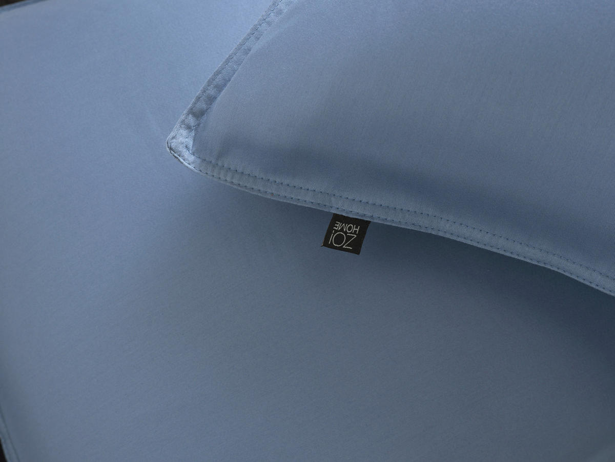 BETTWÄSCHE 2-teilig Satinado Makosatin 135/200 cm  - Blau, Basics, Textil (135/200cm)