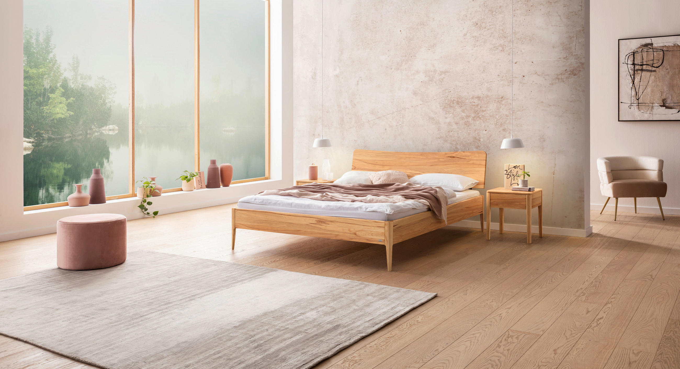 BETT 180/200 cm  in Buchefarben  - Buchefarben, Design, Holz (180/200cm) - Hasena
