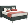BOXSPRINGBETT 140/200 cm  in Dunkelgrün  - Dunkelgrün/Alufarben, KONVENTIONELL, Textil/Metall (140/200cm) - Dieter Knoll