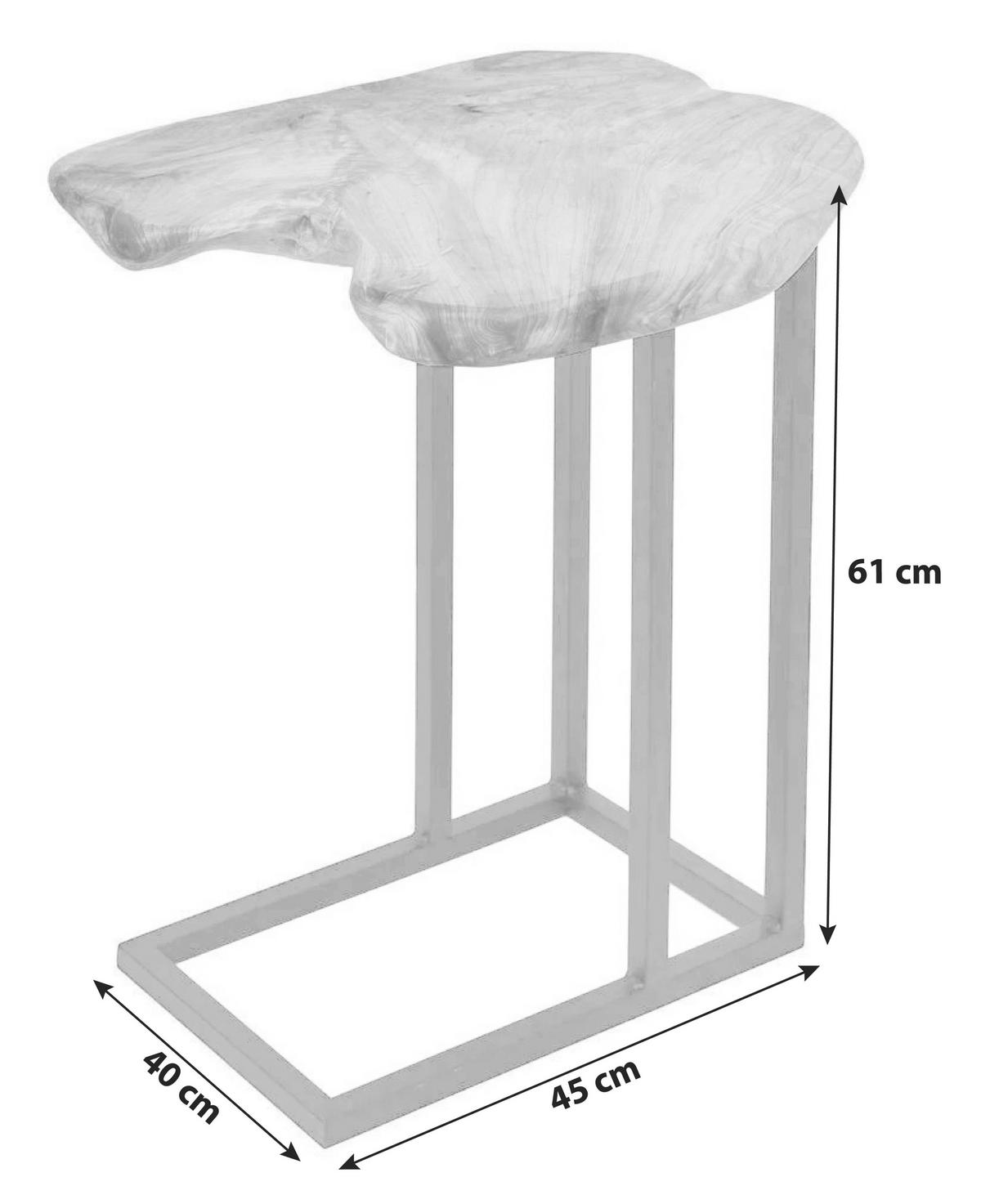 SIDOBORD i trä, metall 40/45/61 cm  - ljusbrun/svart, Basics, metall/trä (40/45/61cm) - Kayoom