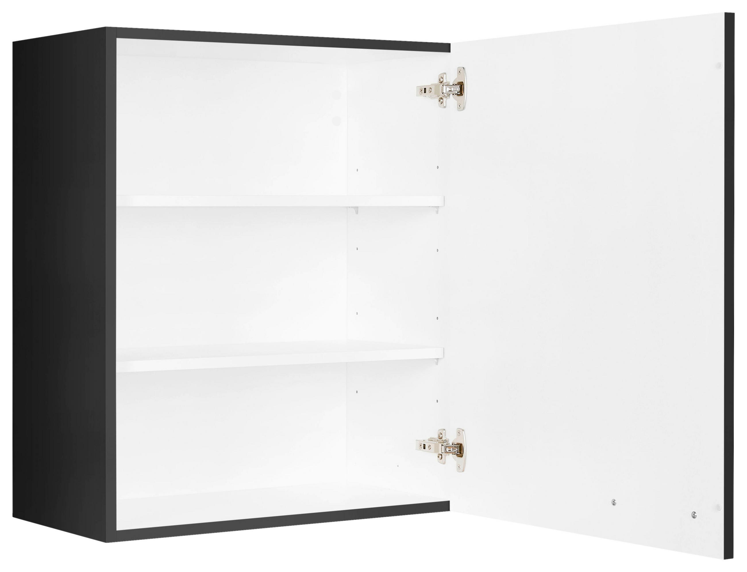 KÜCHENOBERSCHRANK 60/72/35 cm  in Schwarz  - Edelstahlfarben/Schwarz, MODERN, Holzwerkstoff (60/72/35cm) - Nobilia