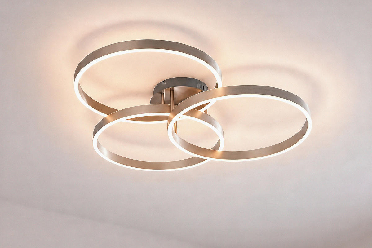 LED-DECKENLEUCHTE Paan 75/71,1/15,1 cm   - Edelstahlfarben, Design, Kunststoff/Metall (75/71,1/15,1cm) - Paul Neuhaus