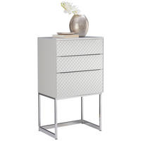 KOMMODE 58/104,5/40 cm Hellgrau  - Chromfarben/Hellgrau, Design, Glas/Holzwerkstoff (58/104,5/40cm) - Joop!