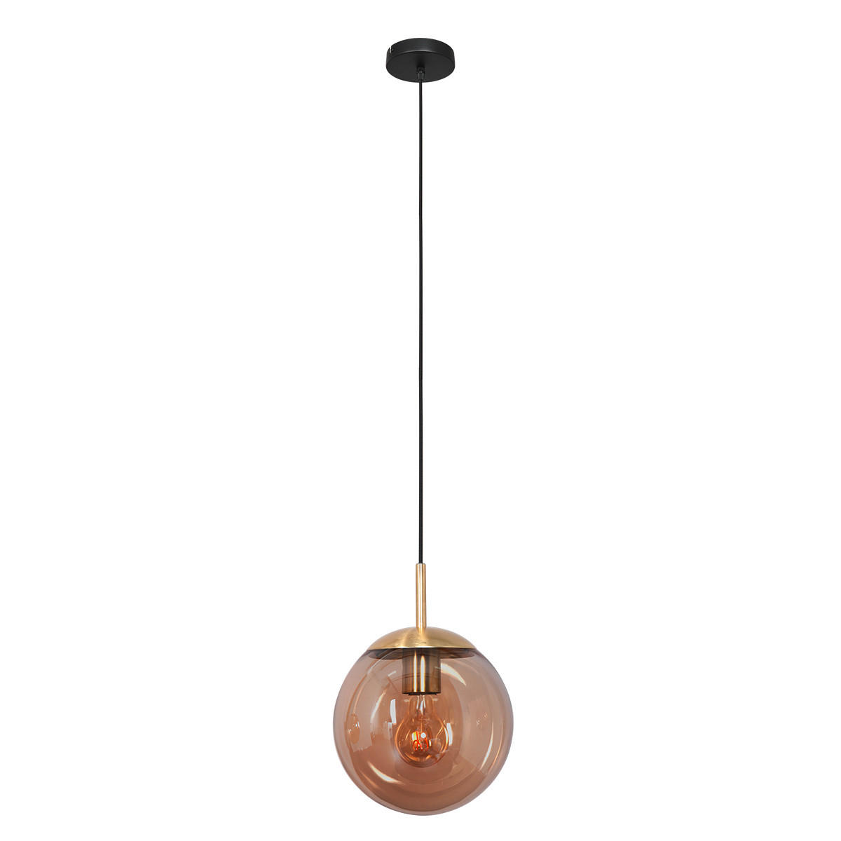 HÄNGELEUCHTE Bollique 30/180 cm   - Messingfarben, KONVENTIONELL, Glas/Metall (30/180cm)