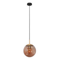 PENDELLEUCHTE Bollique 25/35-175 cm   - Messingfarben/Schwarz, KONVENTIONELL, Glas/Metall (25/35-175cm)