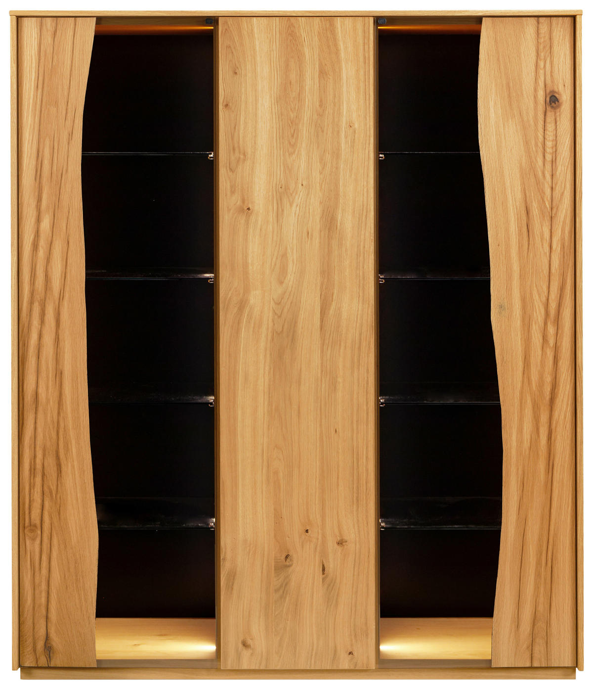 HIGHBOARD  127,7/154,3/43,8 cm  - Wildeiche/Grau, Modern, Glas/Holz (127,7/154,3/43,8cm) - Moderano