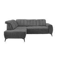 ECKSOFA in Chenille Anthrazit  - Anthrazit/Schwarz, Modern, Textil/Metall (200/261cm) - Livetastic