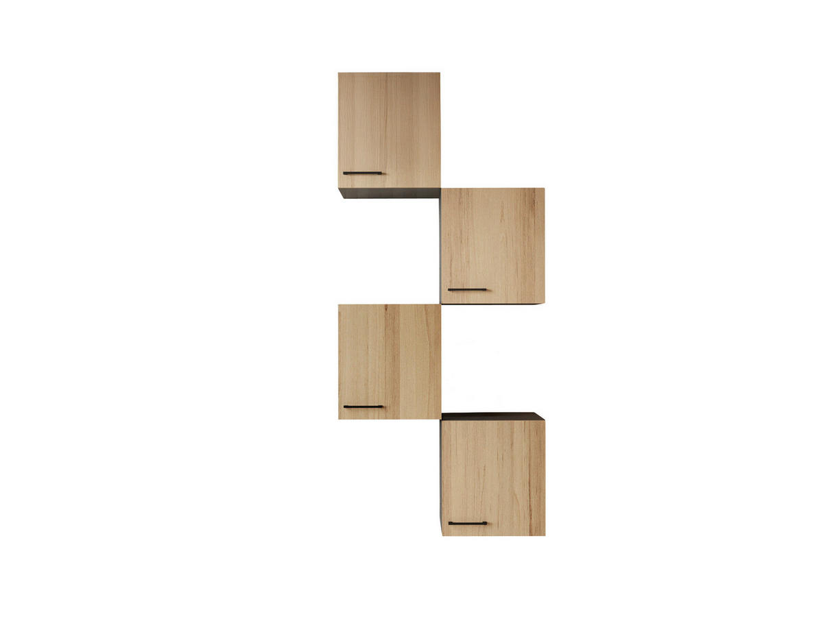 VÄGGSKÅP 50/56,1/34,6 cm  i grå, ek Artisan  - svart/grå, Trend, metall/trämaterial (50/56,1/34,6cm) - Respekta