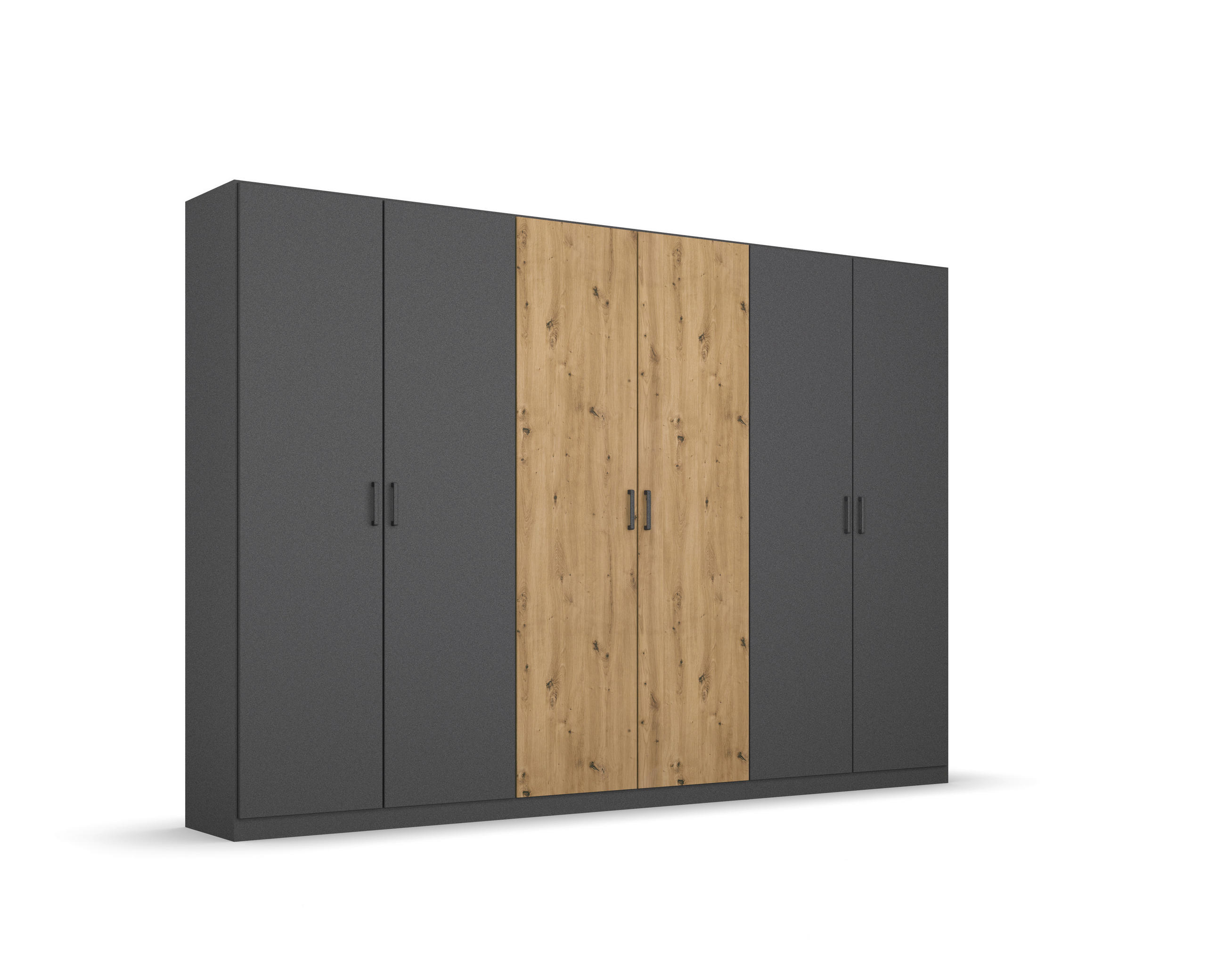 DREHTÜRENSCHRANK 271/210/54 cm,  in Grau, Eiche Artisan, 6 Tür(en)  - Eiche Artisan/Grau, MODERN, Holzwerkstoff/Kunststoff (271/210/54cm) - Rauch Möbel